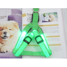 Green pet collar making supplies led dog harness